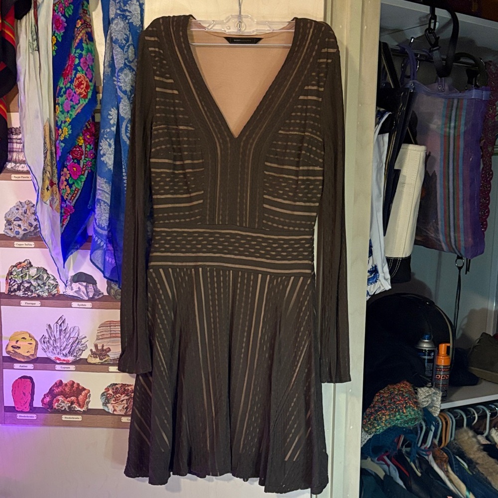 BCBG Maxazria Long-Sleeve Green Dress
